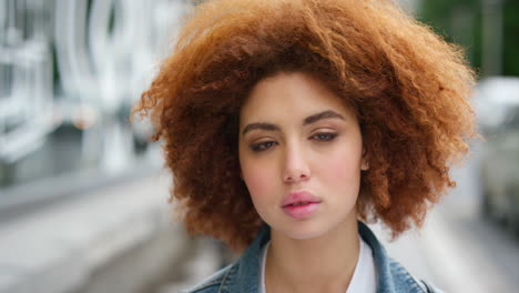 face portrait of a beautiful redhead girl