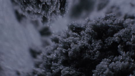 close-up of dark granular material