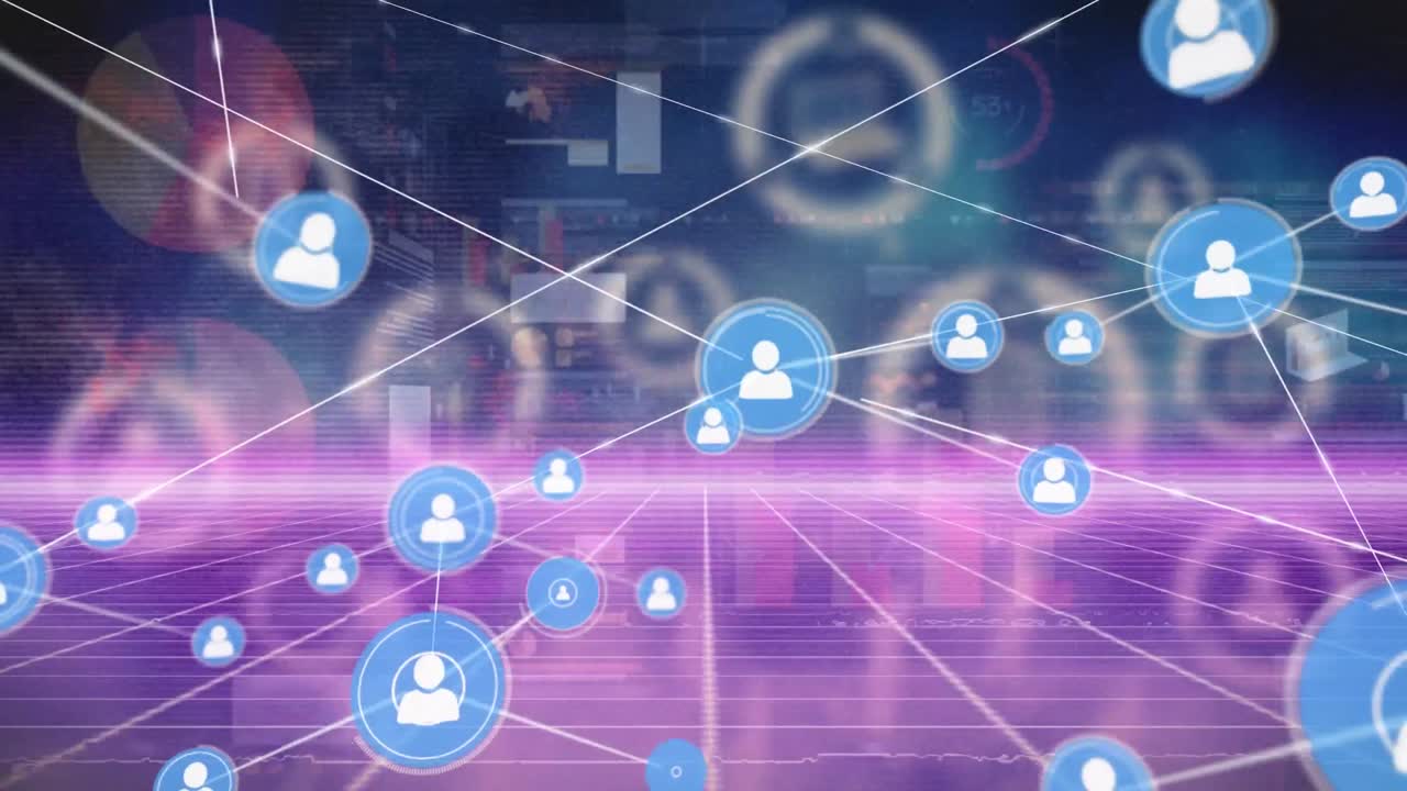 데이터 프로세싱을 통한 연결 네트워크의 애니메이션