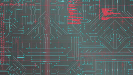 animación de una placa de circuito de computadora sobre el procesamiento de datos sobre un fondo negro