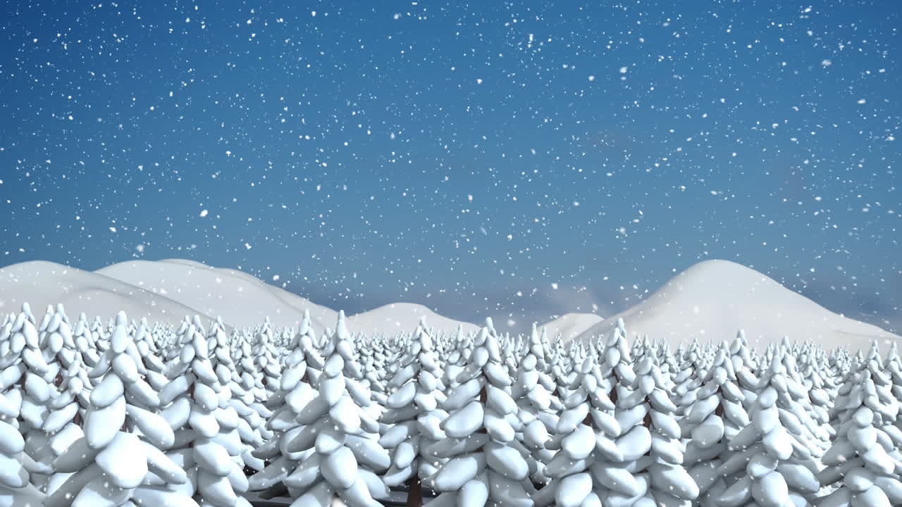 눈이 내리고 소나무들이