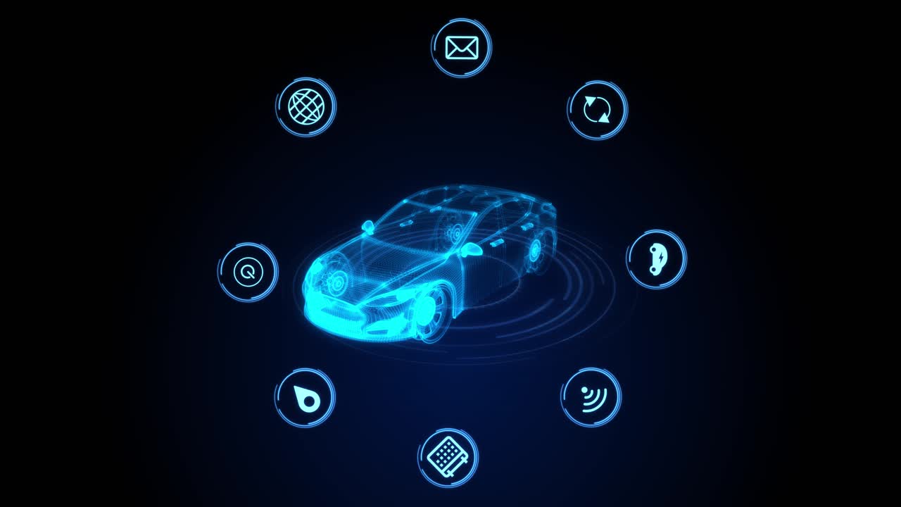 Car auto service hud infographic ui dashboard icon animation futuristic user interface analysis and