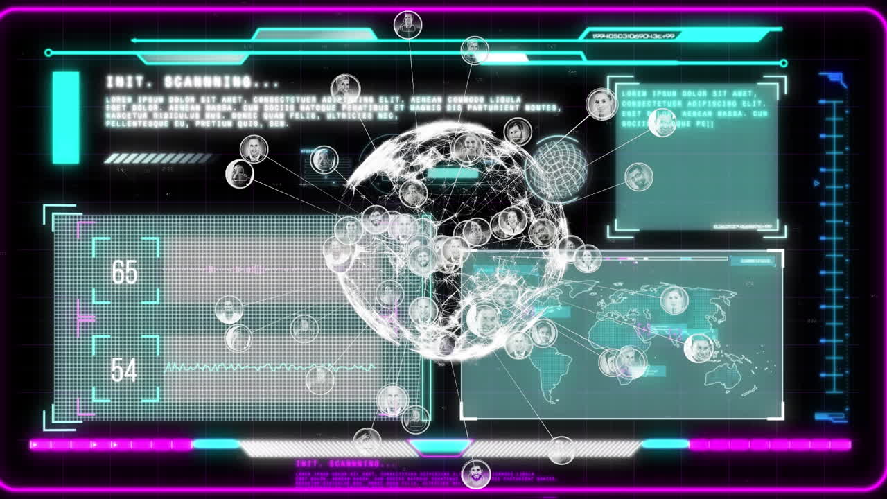 접속 네트워크의 애니메이션과 인터페이스의 데이터 처리