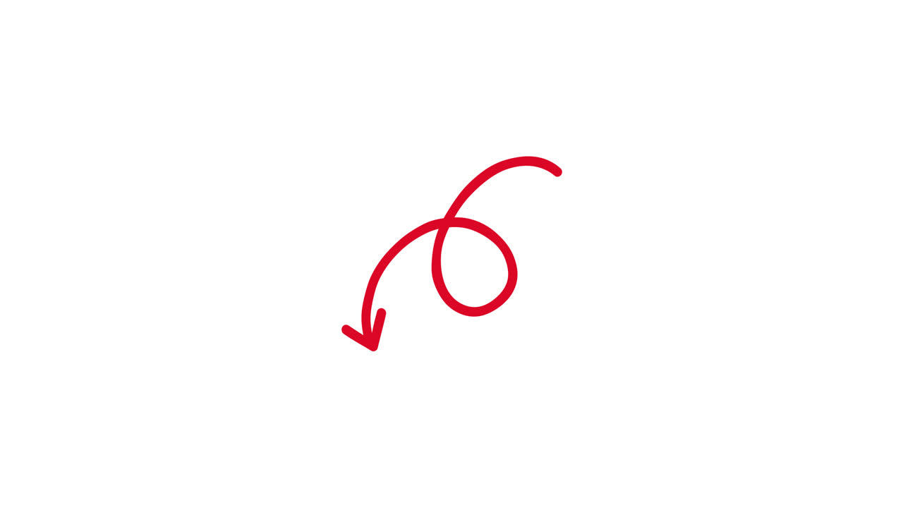 Animated Red Swirling Arrow Drawing Downward