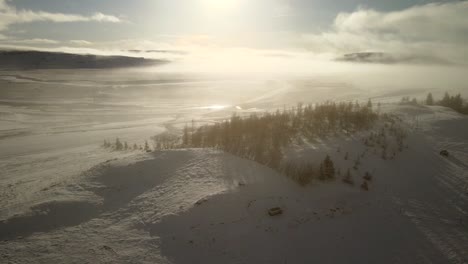 the breathtaking beauty of winter in iceland through this cinematic 4k drone footage, capturing dramatic aerial views of the wide-angle scenic landscape