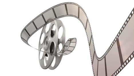 film rolling out of a film reel