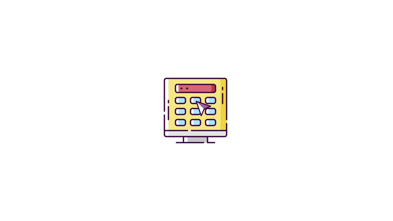 Animated Icon of Mouse Cursor Entering Password on Keypad