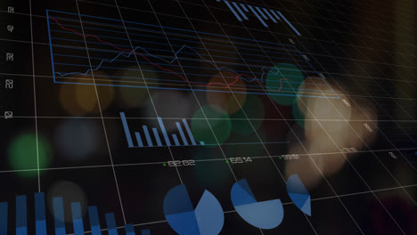 animation of data processing with statistics over grid