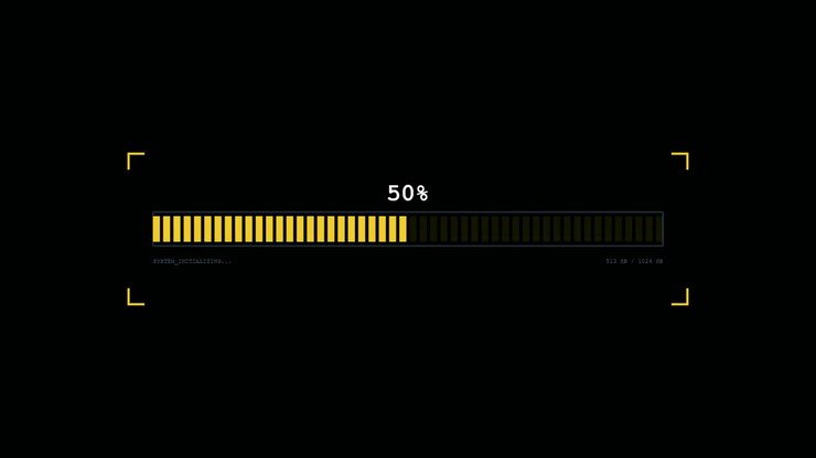 Digital Progress Bar Loading on Dark Background
