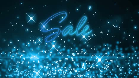 Sale-text-against-blue-sparkles-and-glowing-spots-in-background