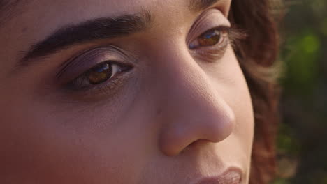 close up portrait of beautiful woman looking up exploring spirituality praying contemplating journey with wind blowing hair