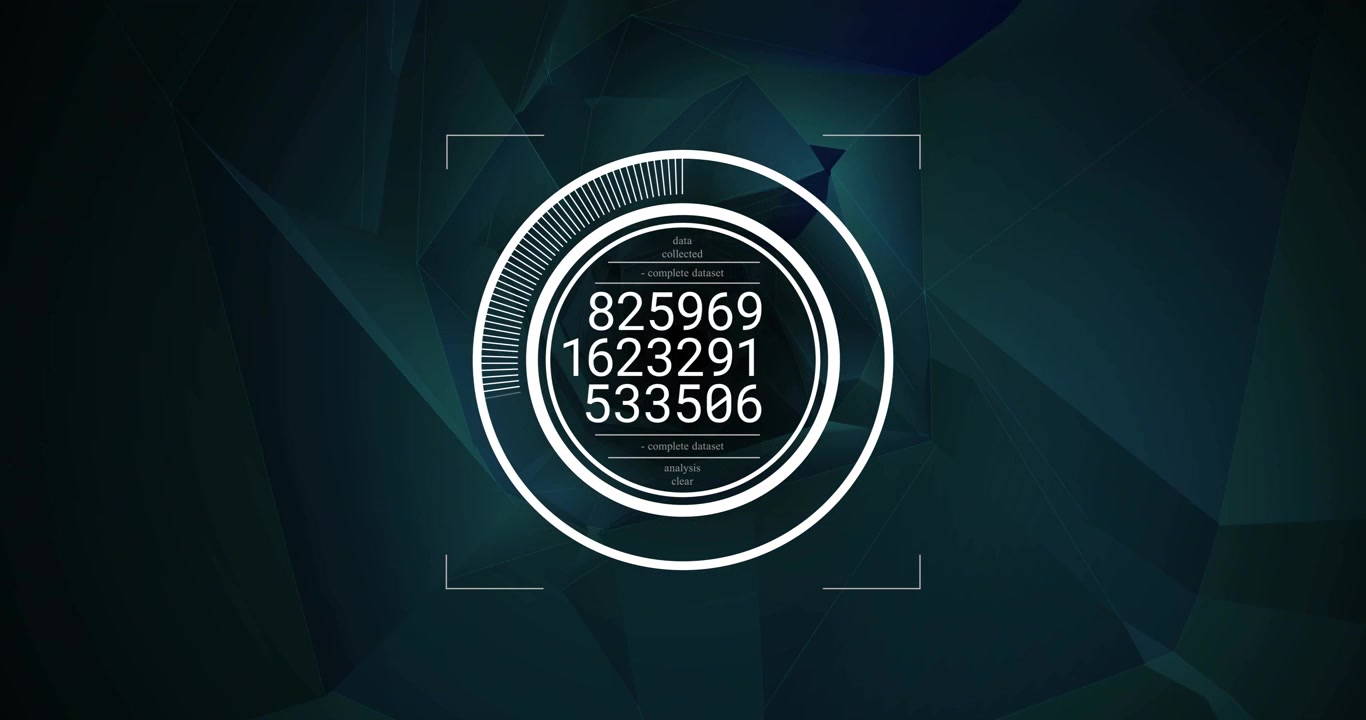 Outline brackets showing, starting HUD being animated with rings spinning, numbers updating status