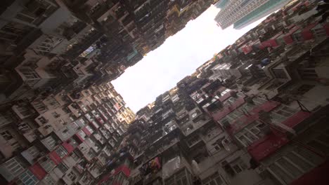 looking up at hong kong tower blocks