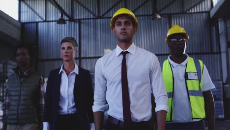 portrait of a diverse group of warehouse staff 4k