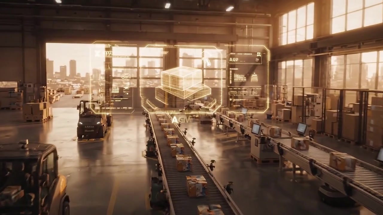 Smart Warehouse with Autonomous Vehicles and Holographic Data Displays