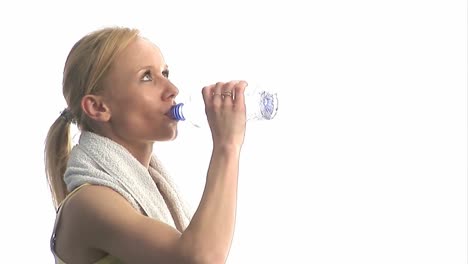 woman drinking water