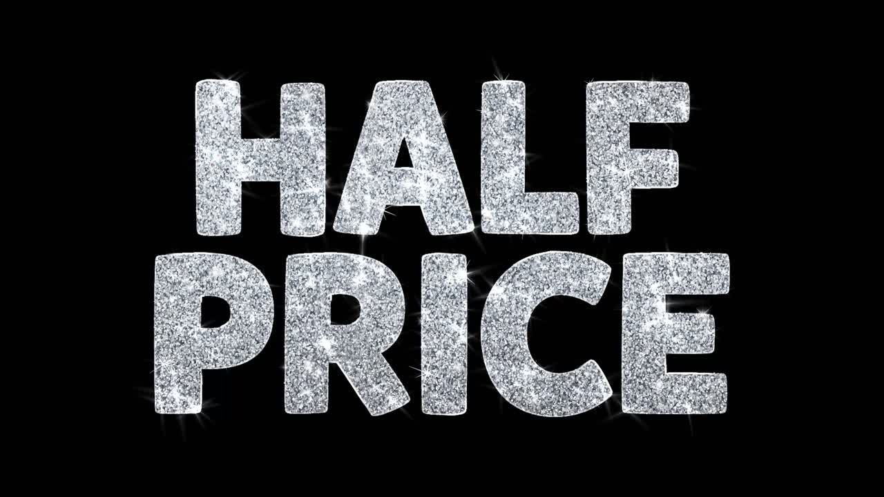 Half Price Glitter Text