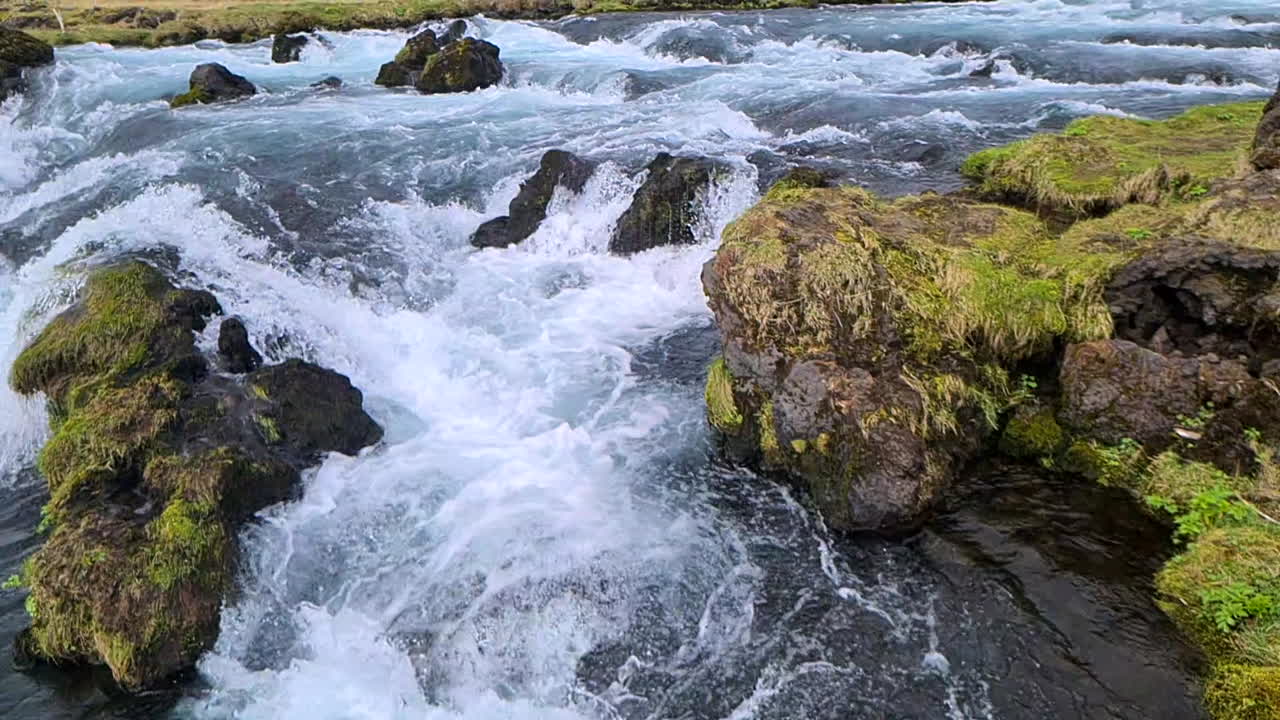Slow Motion, Glacial River Rapids and Cascades, Landscape of Iceland