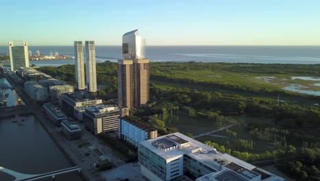 aerial view of buenos aires city from puerto madero