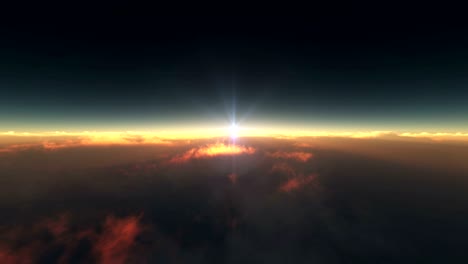volando por encima de las nubes amanecer 4k