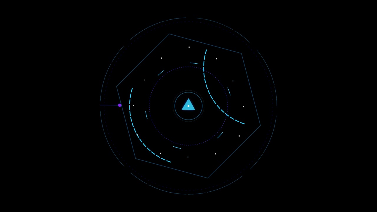 Abstract Futuristic Hexagonal HUD Interface Animation