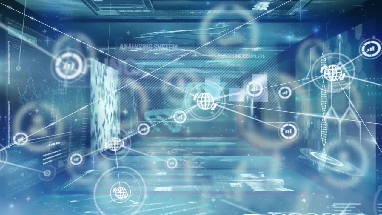 Animation of network of connections over data processing