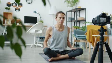 yoga tutorial at home with a digital camera