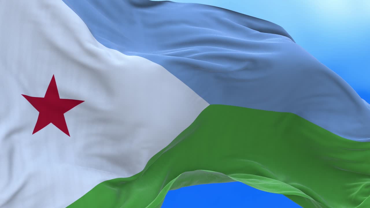 Seamless loop of Djibouti flag.
