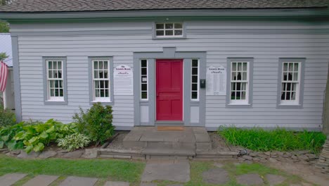 nice camera drone push in to the original historic home of joseph knight sr