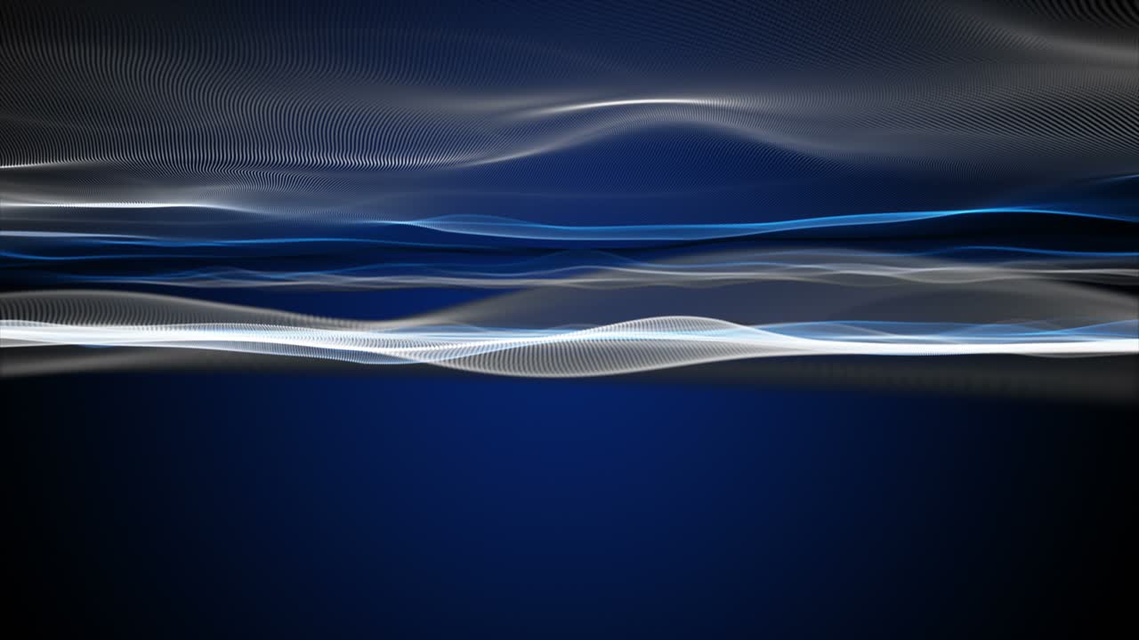 천천히 움직이는 입자 파동 물체와 텍스트를위한 공간, 4096x2304 루프 4k