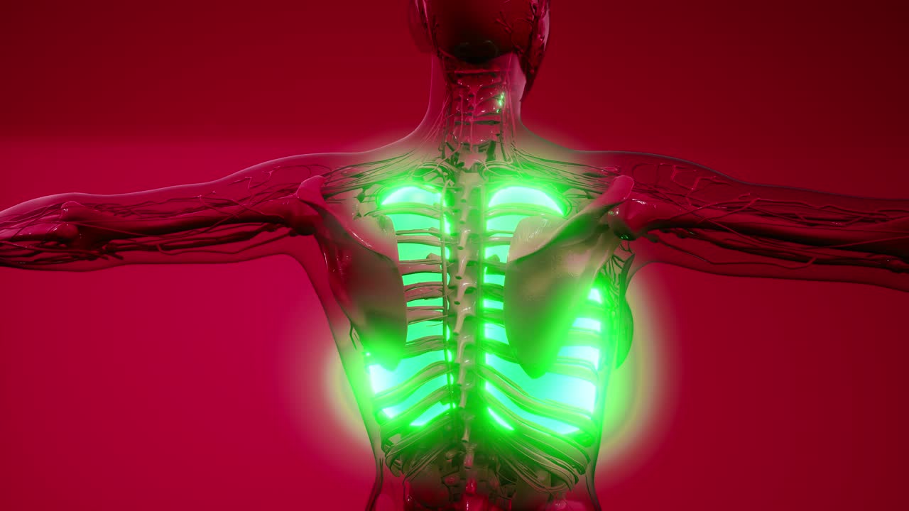 examen radiológico de los pulmones humanos