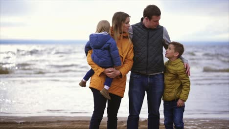 family enjoying a day at the beach