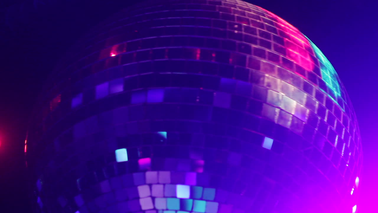 Vibrant Disco Ball with Purple and Pink Lights