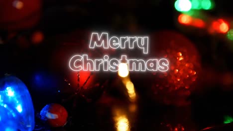 Animation-Des-Weihnachtsgrußtextes-über-Weihnachtsdekorationen