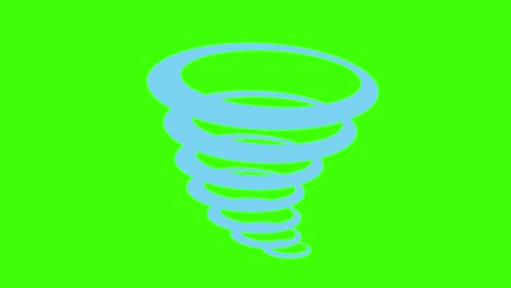 animación de un icono de tormenta de nieve en una pantalla verde