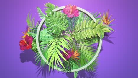 Closeup-tropical-flowers-and-leaf-with-summer-background-2