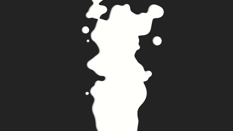 Abstract-flowing-white-liquid-and-splashes-spots-on-black-gradient