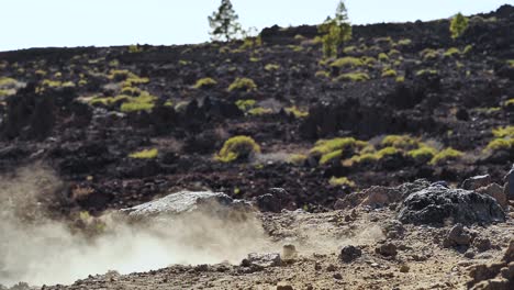 static slow-motion shot of rock crashing and exploding into pieces