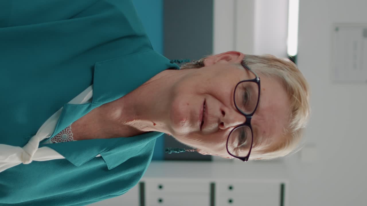 Portrait of senior patient waiting on doctor to do checkup consultation