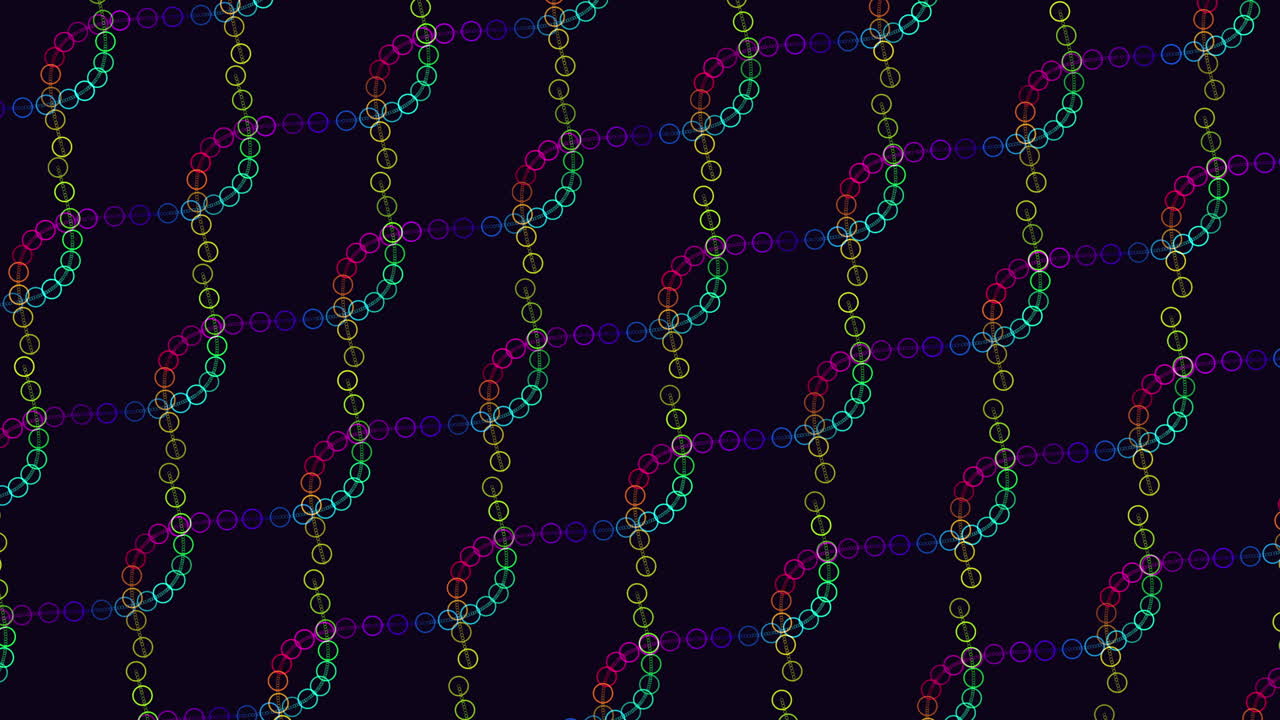 repetir el patrón de ondas futuristas con anillos de arco iris en el gradiente negro