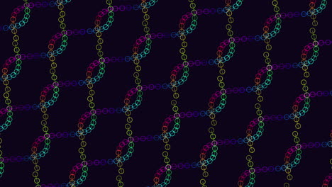 ripetere il modello di onde futuristiche con anelli arcobaleno su gradiente nero