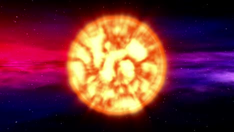 sol en el fondo de la nebulosa espacial