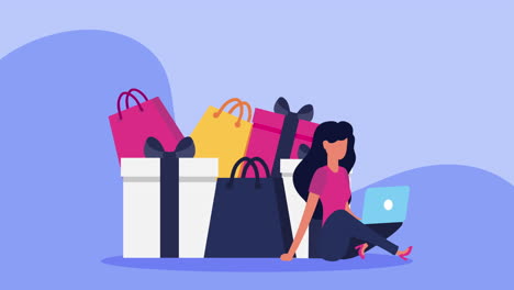 mujer comprando en línea