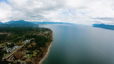 powell river british columbia sunshine coast aerial helicopter coastal flyover