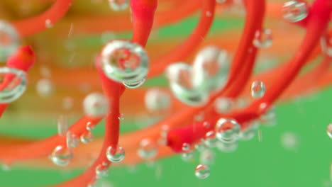 close-up of a flower with bubbles underwater