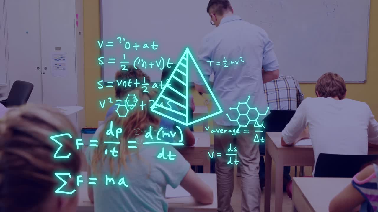 анимация уравнений и обработка данных среди различных студентов