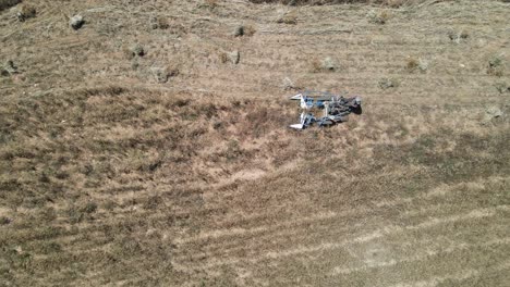 drone view of workers working in the garden