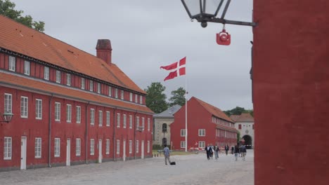 copenhagen kastellet military barracks, slow motion