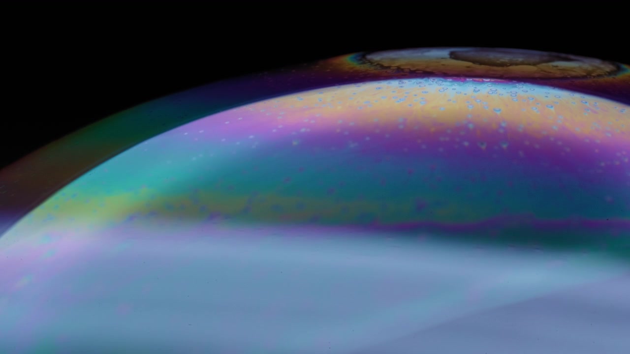 Macro di una superficie di bolla di sapone