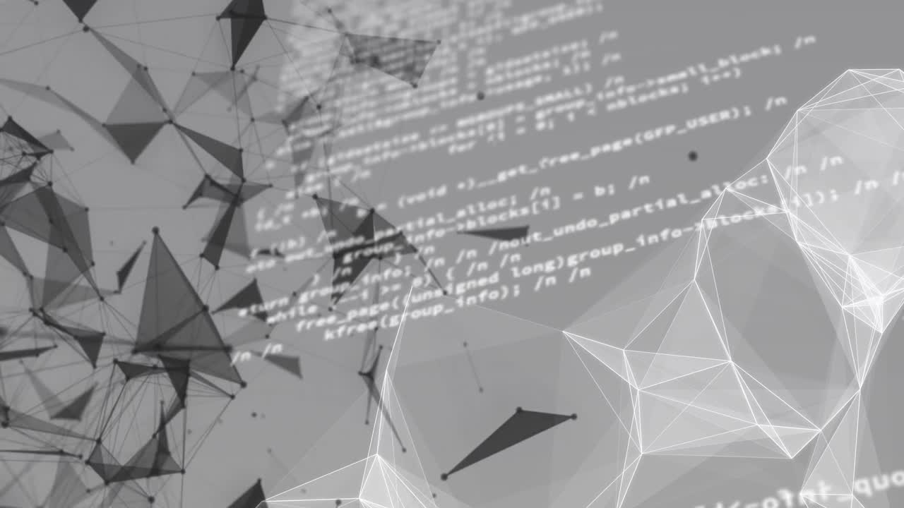 animación digital de las redes plexus y procesamiento de datos contra un fondo gris